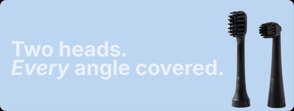 Two brush heads — every angle covered